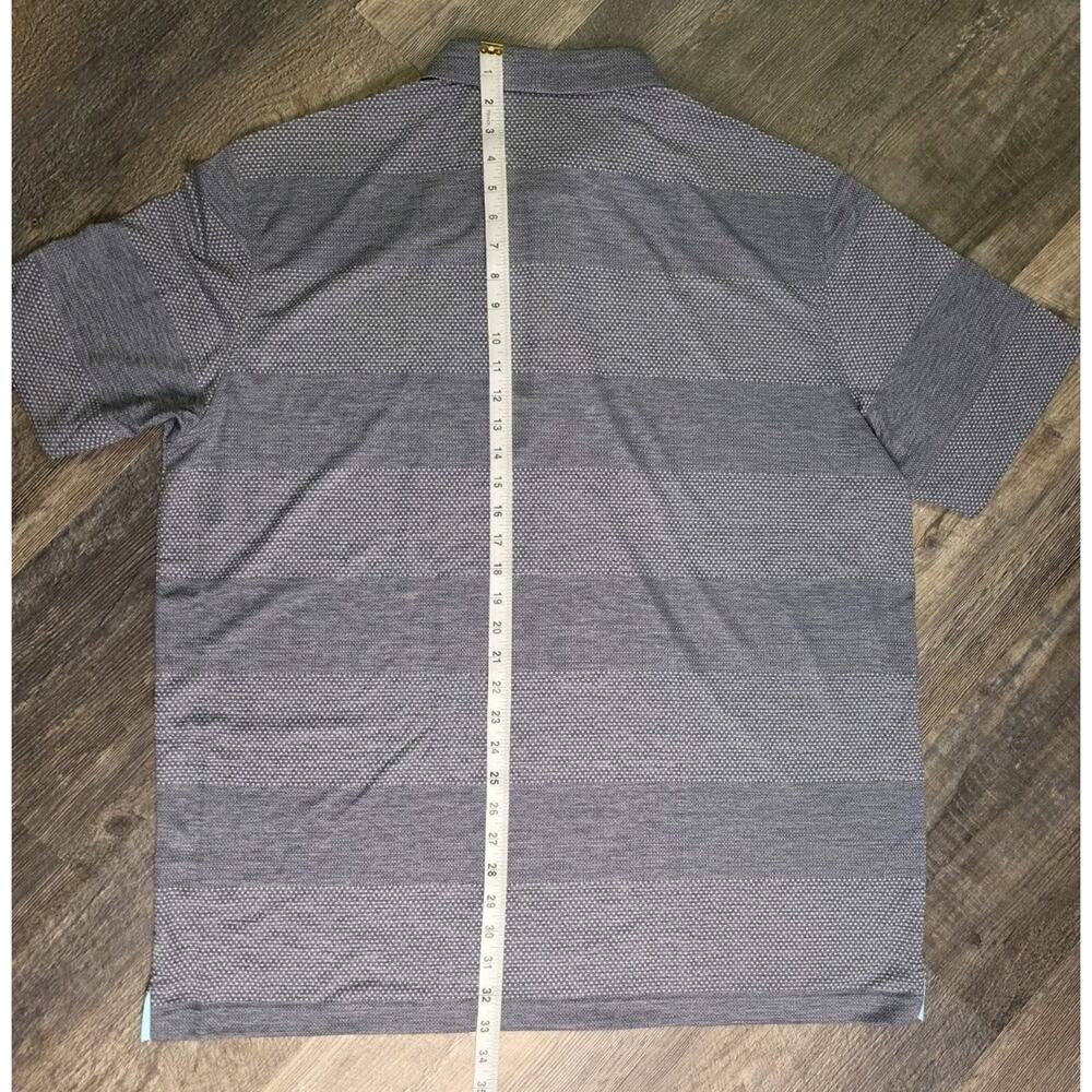 Michel Rouen Performance Polo Shirt Mens 2XL Navy Heather Striped NWT - Picture 5 of 8